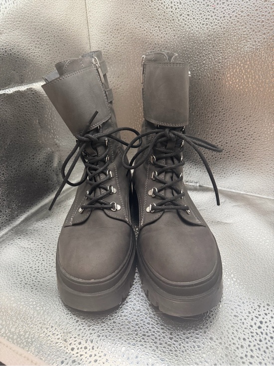 Nine West Shoes - Nine West Women’s Dark Grey Lace-Up Platform Combat Boots